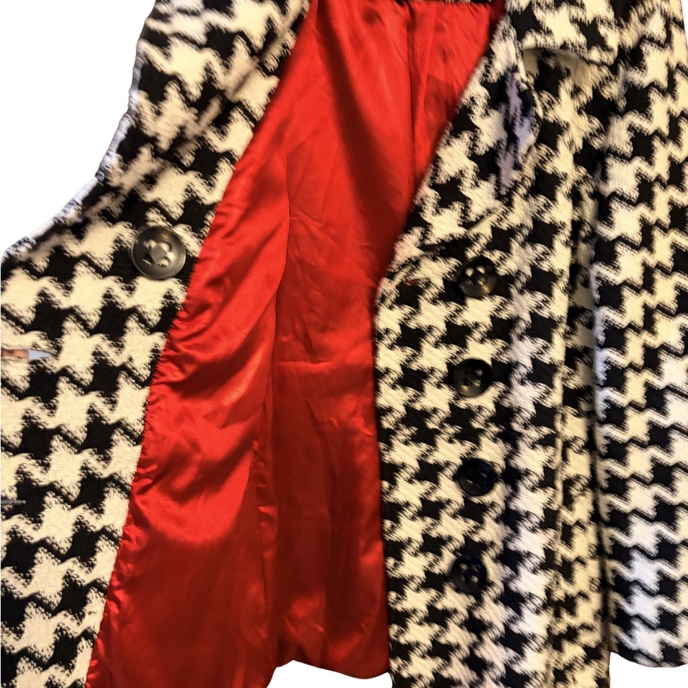 Rue21 Black and White Houndstooth Pea Coat - Picture 2 of 4